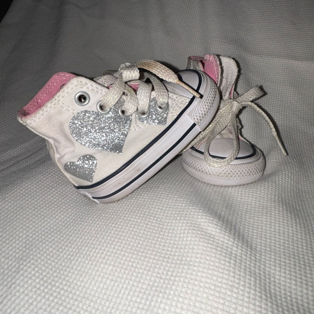 Converse Kids Silver Heart High-Tops